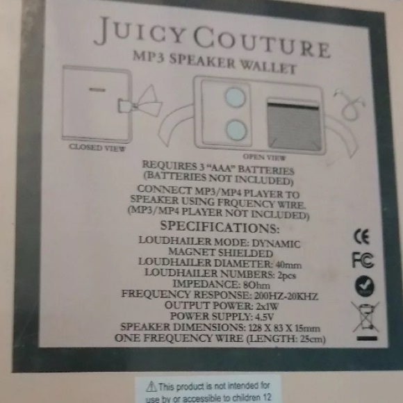 Y2K JUICY COUTURE MP3 Speaker player Wallet Planner PINK POLKA DOT - Picture 6 of 6